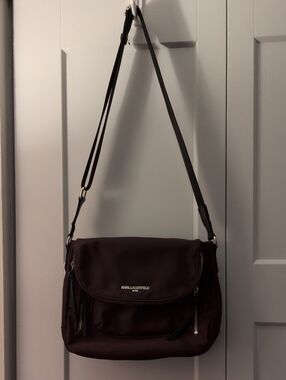 Karl Lagerfeld Maroon Shoulder Messenger Bag